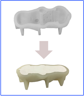 放入石膏模，減低收縮率
